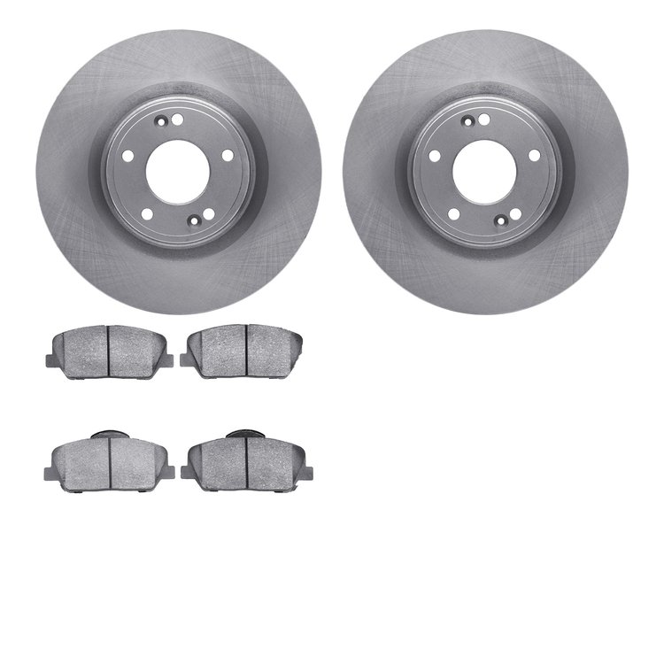 6302-03064 Brake Rotors with 3000-Series Ceramic Brake Pads Kit, 2010-2016 Kia/Hyundai/Genesis, Position: Front