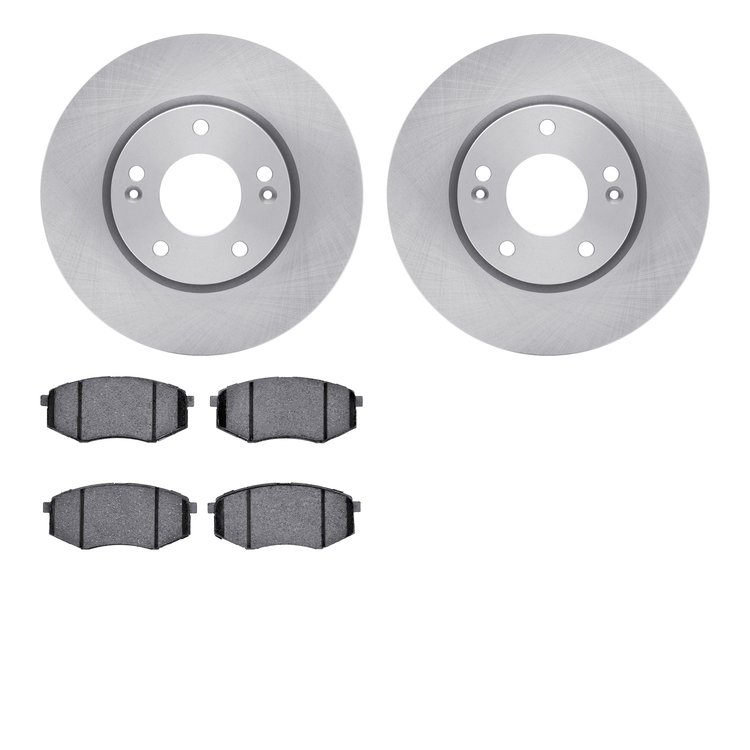 6302-03067 Brake Rotors with 3000-Series Ceramic Brake Pads Kit, 2010-2011 Kia/Hyundai/Genesis, Position: Front