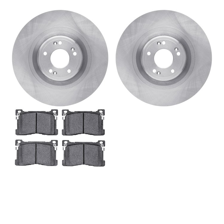 6302-03071 Brake Rotors with 3000-Series Ceramic Brake Pads Kit, 2012-2017 Kia/Hyundai/Genesis, Position: Front