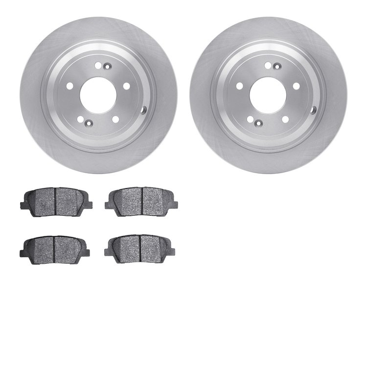 6302-03088 Brake Rotors with 3000-Series Ceramic Brake Pads Kit, 2009-2009 Kia/Hyundai/Genesis, Position: Rear