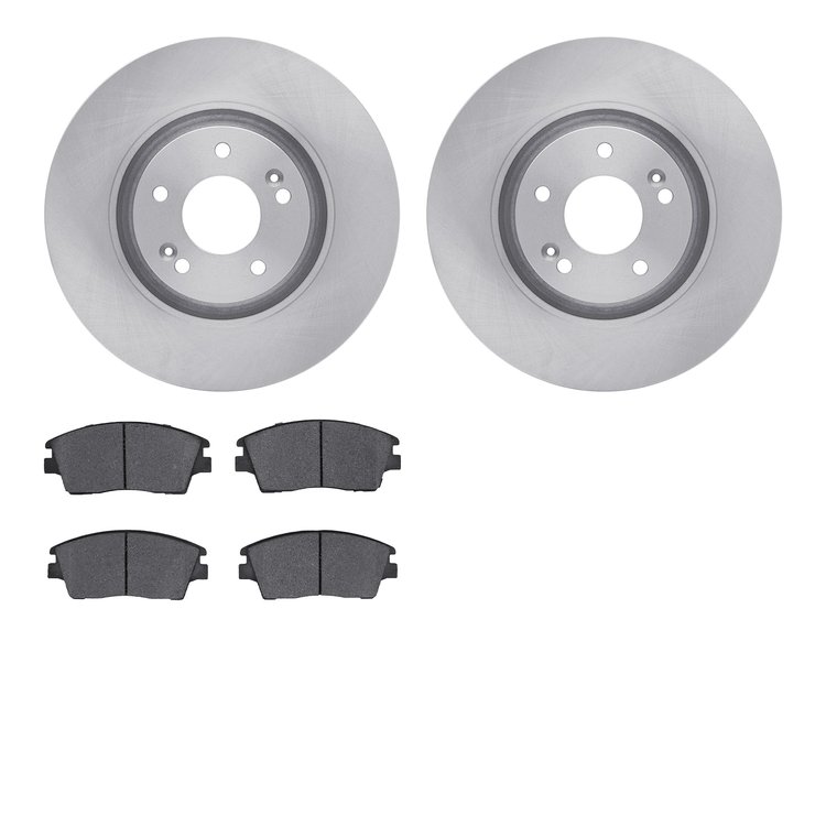 6302-03094 Brake Rotors with 3000-Series Ceramic Brake Pads Kit, Fits Select Kia/Hyundai/Genesis, Position: Front