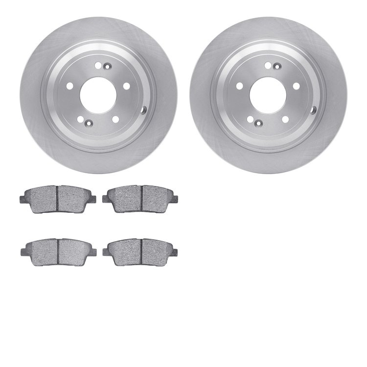 6302-03103 Brake Rotors with 3000-Series Ceramic Brake Pads Kit, 2018-2020 Kia/Hyundai/Genesis, Position: Rear