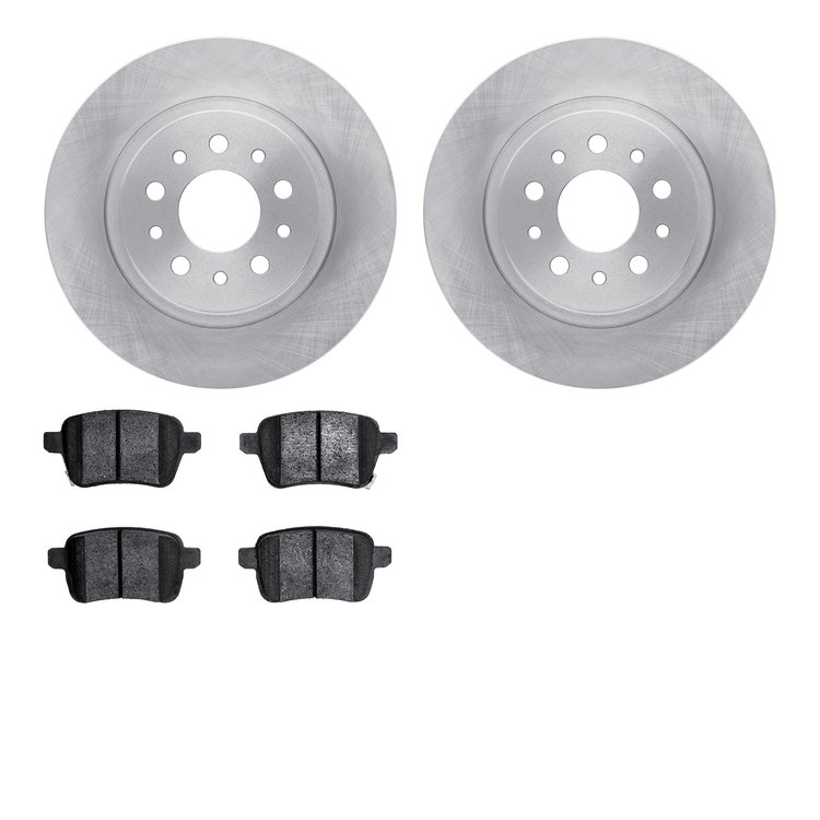 6302-07009 Brake Rotors with 3000-Series Ceramic Brake Pads Kit, 2014-2019 Mopar, Position: Rear