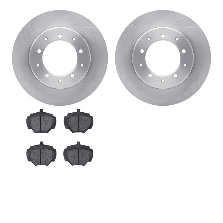 6302-11003 Brake Rotors with 3000-Series Ceramic Brake Pads Kit, 1974-2016 Land Rover, Position: Rear
