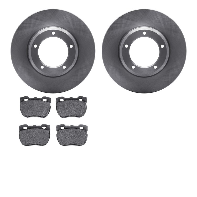 6302-11007 Brake Rotors with 3000-Series Ceramic Brake Pads Kit, 1994-1999 Land Rover, Position: Front