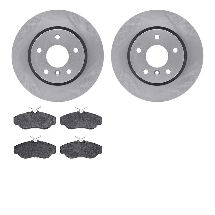 6302-11008 Brake Rotors with 3000-Series Ceramic Brake Pads Kit, 1994-2002 Land Rover, Position: Front