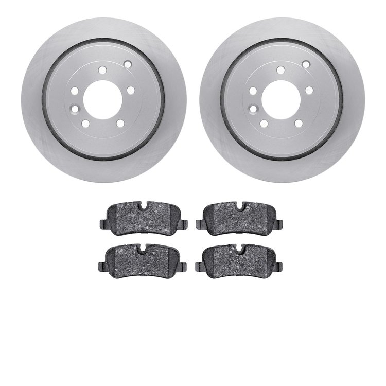 6302-11015 Brake Rotors with 3000-Series Ceramic Brake Pads Kit, 2005-2016 Land Rover, Position: Rear