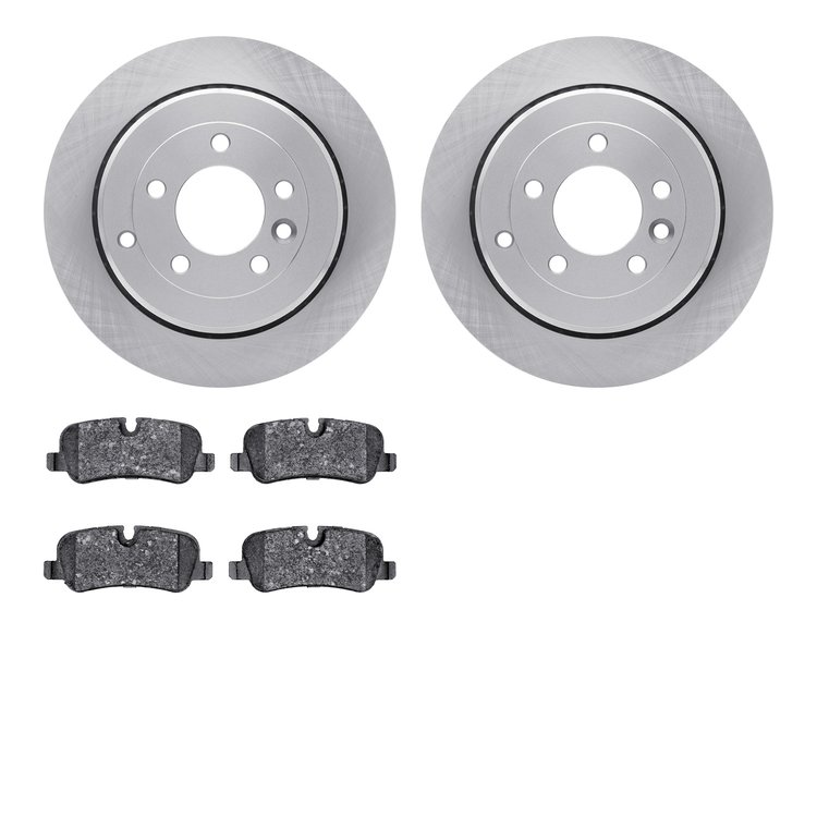6302-11016 Brake Rotors with 3000-Series Ceramic Brake Pads Kit, 2005-2007 Land Rover, Position: Rear