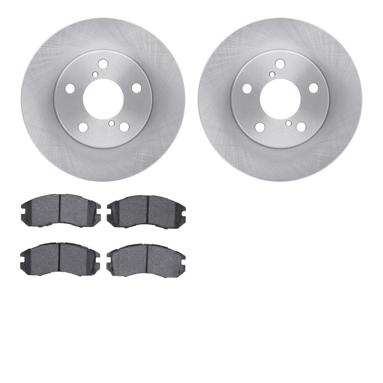 6302-13013 Brake Rotors with 3000-Series Ceramic Brake Pads Kit, 1993-1996 Subaru, Position: Front