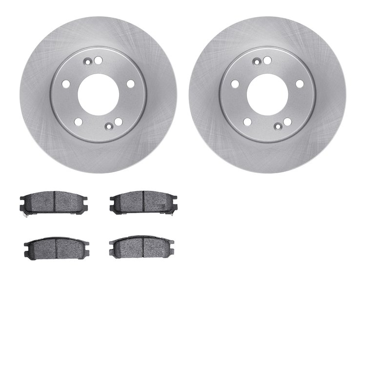 6302-13015 Brake Rotors with 3000-Series Ceramic Brake Pads Kit, 1992-1997 Subaru, Position: Rear