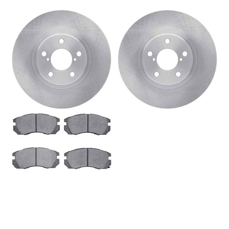 6302-13019 Brake Rotors with 3000-Series Ceramic Brake Pads Kit, 1990-1996 Subaru, Position: Front
