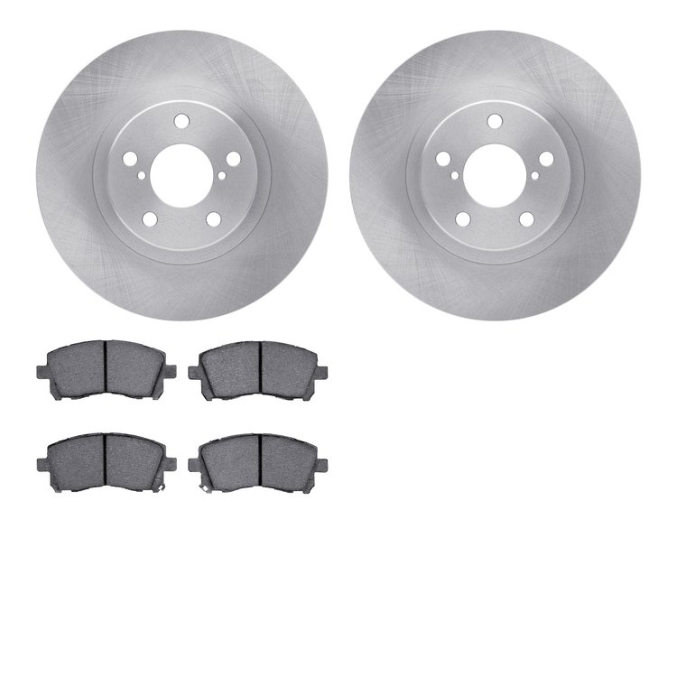 6302-13020 Brake Rotors with 3000-Series Ceramic Brake Pads Kit, 1997-2002 Subaru, Position: Front