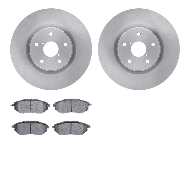 6302-13038 Brake Rotors with 3000-Series Ceramic Brake Pads Kit, 2006-2021 Subaru, Position: Front