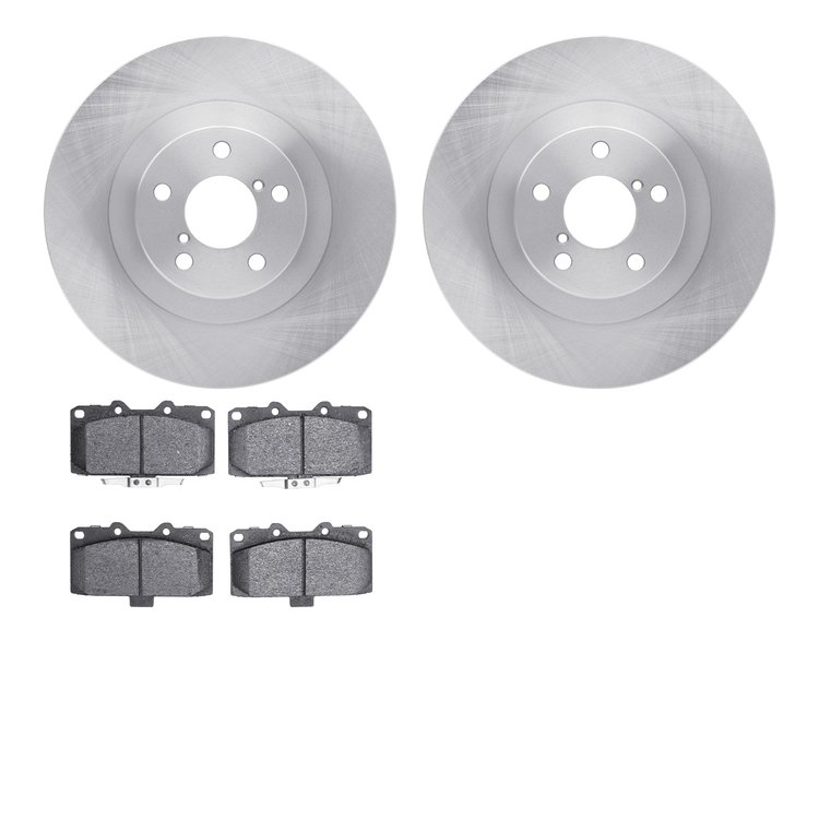 6302-13047 Brake Rotors with 3000-Series Ceramic Brake Pads Kit, 2006-2007 Subaru, Position: Front