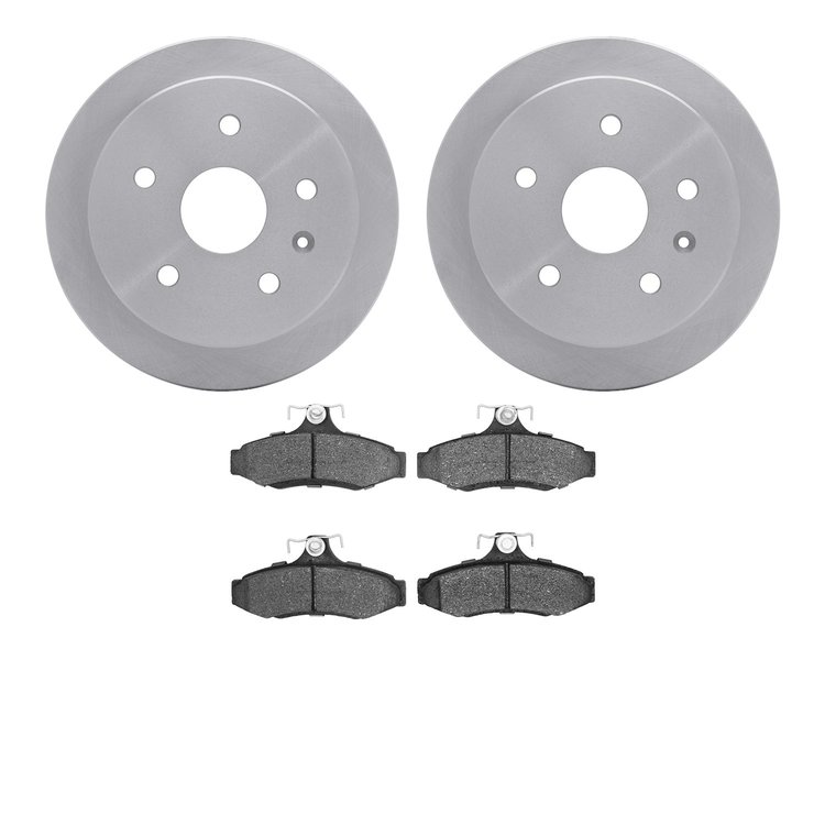 6302-18001 Brake Rotors with 3000-Series Ceramic Brake Pads Kit, 1999-2002 GM, Position: Rear