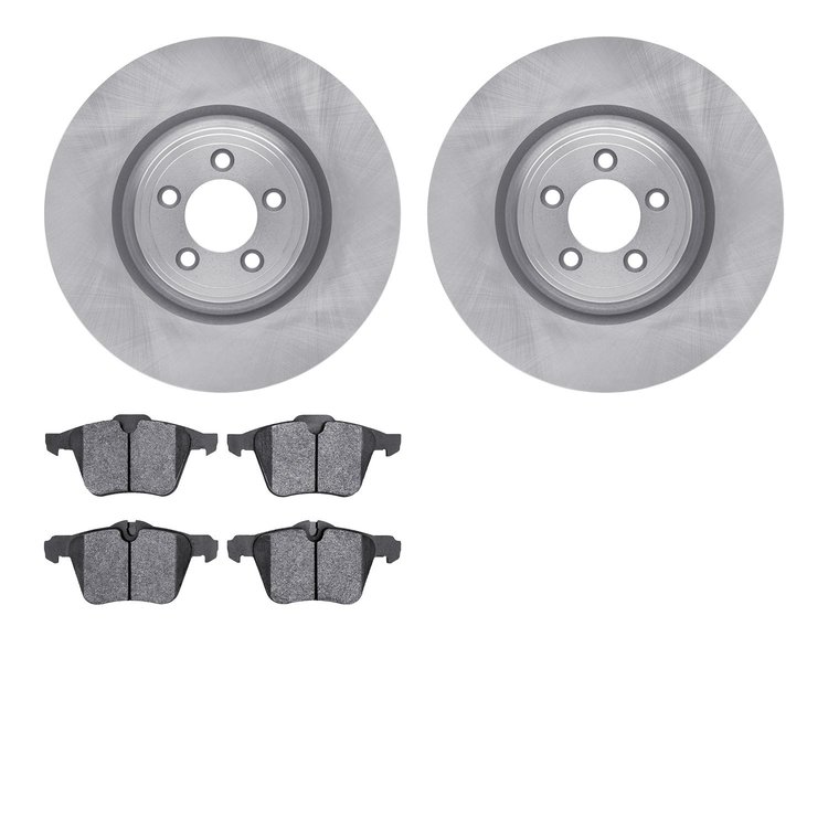 6302-20016 Brake Rotors with 3000-Series Ceramic Brake Pads Kit, 2006-2019 Jaguar, Position: Front