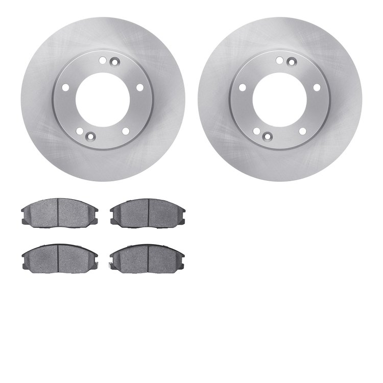 6302-21011 Brake Rotors with 3000-Series Ceramic Brake Pads Kit, 2007-2009 Kia/Hyundai/Genesis, Position: Front