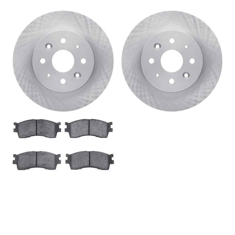 6302-21013 Brake Rotors with 3000-Series Ceramic Brake Pads Kit, 2003-2005 Kia/Hyundai/Genesis, Position: Front