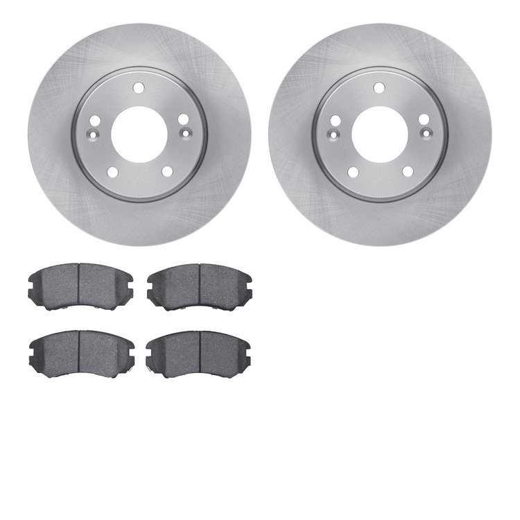6302-21016 Brake Rotors with 3000-Series Ceramic Brake Pads Kit, 2010-2011 Kia/Hyundai/Genesis, Position: Front