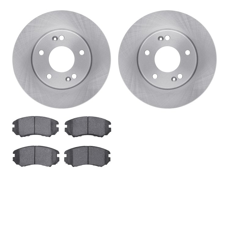 6302-21017 Brake Rotors with 3000-Series Ceramic Brake Pads Kit, 2010-2011 Kia/Hyundai/Genesis, Position: Front