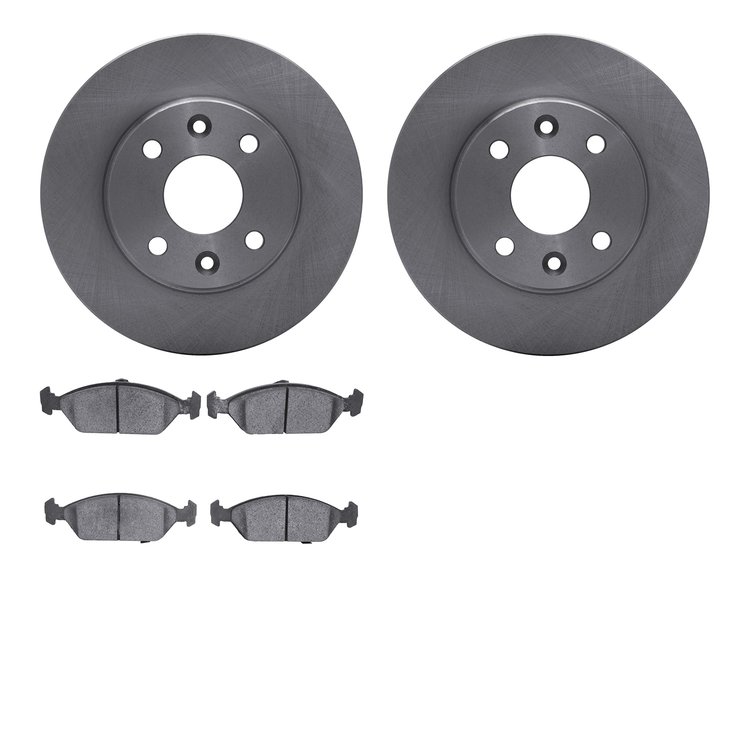 6302-21018 Brake Rotors with 3000-Series Ceramic Brake Pads Kit, 1994-2000 Kia/Hyundai/Genesis, Position: Front
