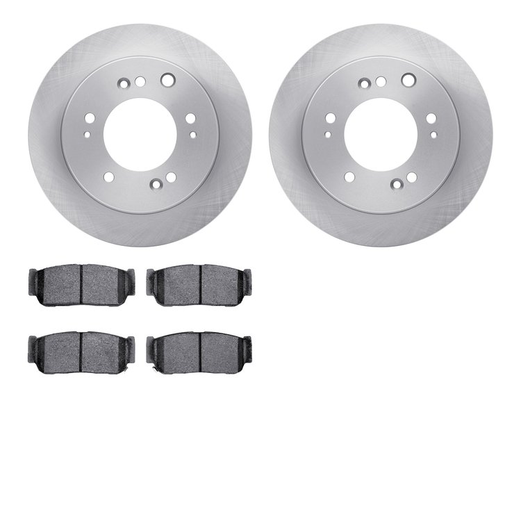 6302-21019 Brake Rotors with 3000-Series Ceramic Brake Pads Kit, 2003-2006 Kia/Hyundai/Genesis, Position: Rear