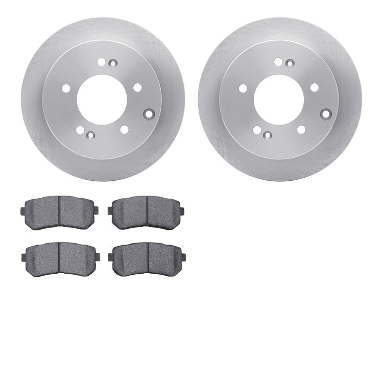 6302-21022 Brake Rotors with 3000-Series Ceramic Brake Pads Kit, 2010-2013 Kia/Hyundai/Genesis, Position: Rear