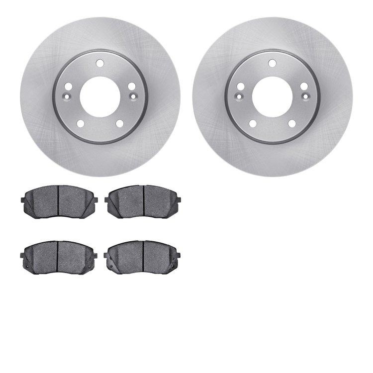 6302-21026 Brake Rotors with 3000-Series Ceramic Brake Pads Kit, 2007-2010 Kia/Hyundai/Genesis, Position: Front