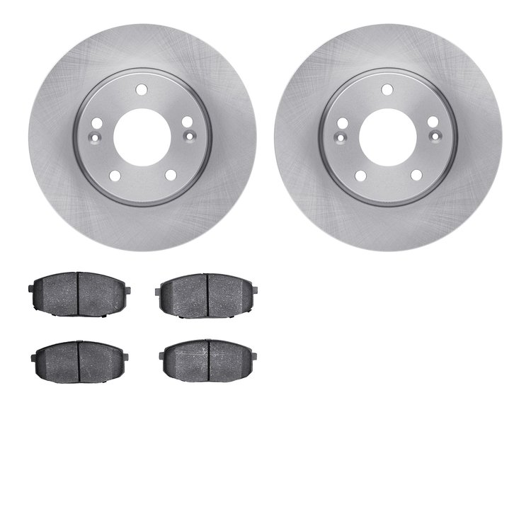 6302-21030 Brake Rotors with 3000-Series Ceramic Brake Pads Kit, 2010-2013 Kia/Hyundai/Genesis, Position: Front