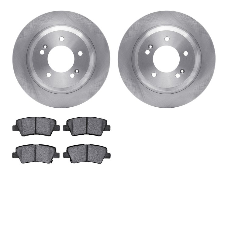 6302-21035 Brake Rotors with 3000-Series Ceramic Brake Pads Kit, Fits Select Kia/Hyundai/Genesis, Position: Rear