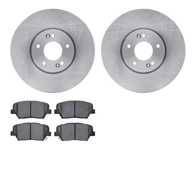 6302-21039 Brake Rotors with 3000-Series Ceramic Brake Pads Kit, 2015-2020 Kia/Hyundai/Genesis, Position: Front