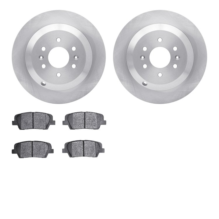 6302-21041 Brake Rotors with 3000-Series Ceramic Brake Pads Kit, 2009-2010 Kia/Hyundai/Genesis, Position: Rear