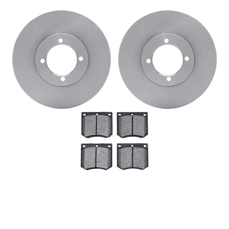 6302-22004 Brake Rotors with 3000-Series Ceramic Brake Pads Kit, 1976-1979 Lotus, Position: Front