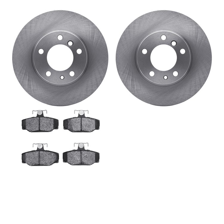 6302-27030 Brake Rotors with 3000-Series Ceramic Brake Pads Kit, 1998-2000 Volvo, Position: Rear