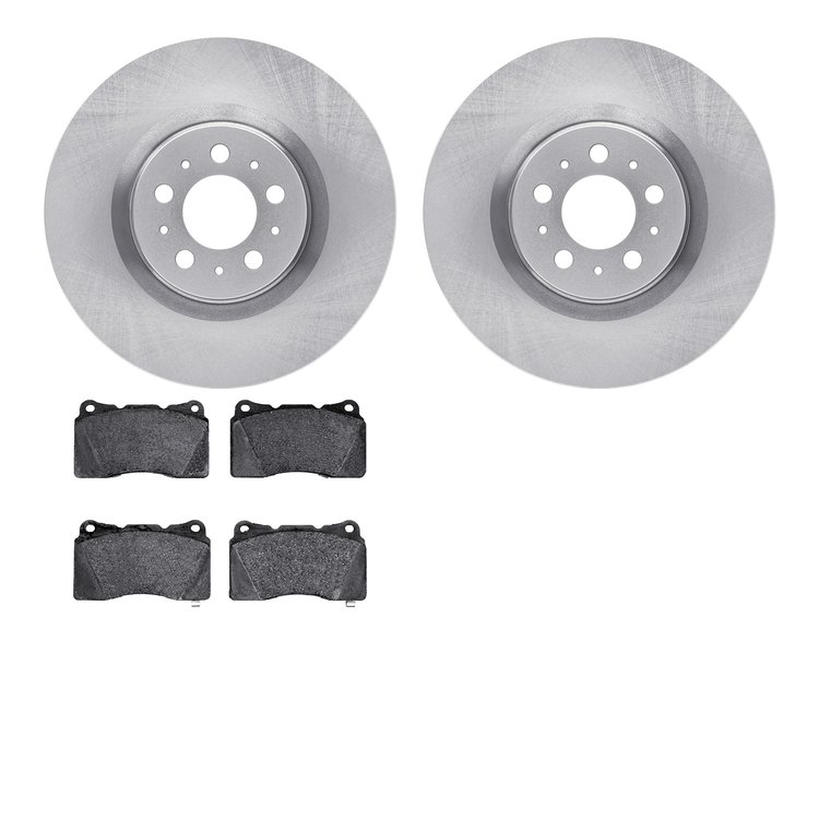 6302-27054 Brake Rotors with 3000-Series Ceramic Brake Pads Kit, 2004-2007 Volvo, Position: Front