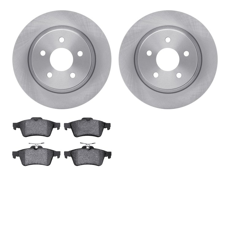6302-27056 Brake Rotors with 3000-Series Ceramic Brake Pads Kit, 2004-2013 Volvo, Position: Rear