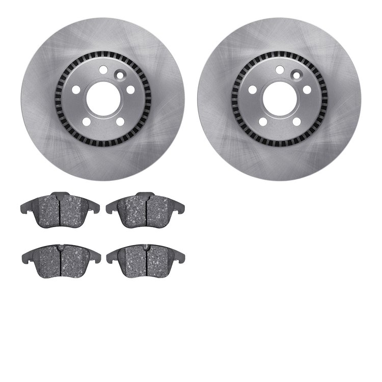 6302-27060 Brake Rotors with 3000-Series Ceramic Brake Pads Kit, 2008-2015 Land Rover, Position: Front