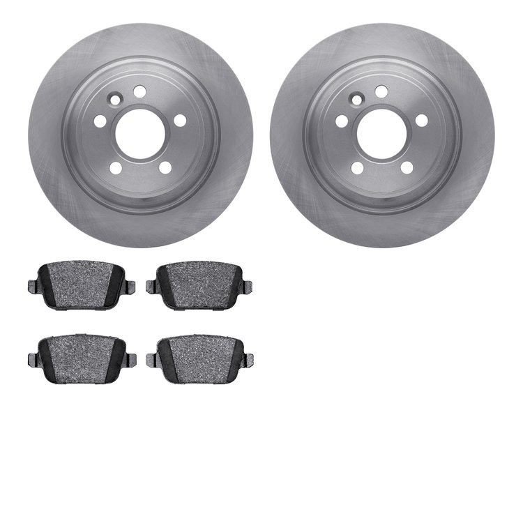 6302-27069 Brake Rotors with 3000-Series Ceramic Brake Pads Kit, 2007-2010 Volvo, Position: Rear