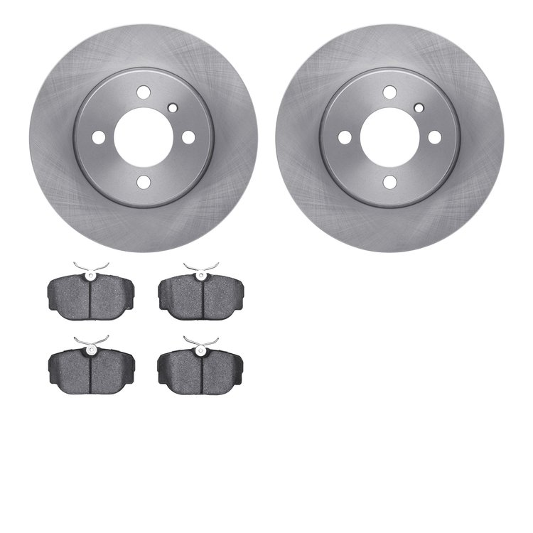 6302-31032 Brake Rotors with 3000-Series Ceramic Brake Pads Kit, 1984-1985 BMW, Position: Front
