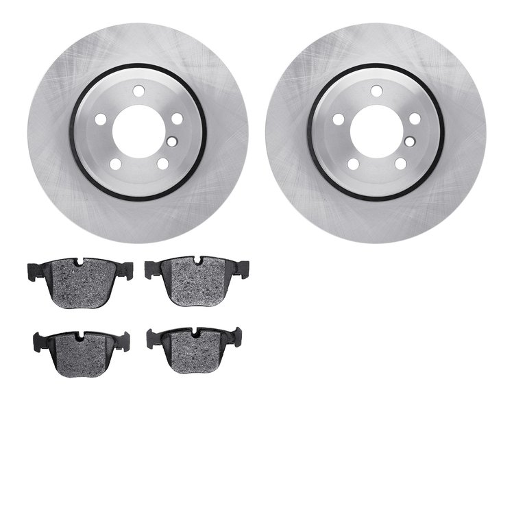 6302-31076 Brake Rotors with 3000-Series Ceramic Brake Pads Kit, 2005-2008 BMW, Position: Rear