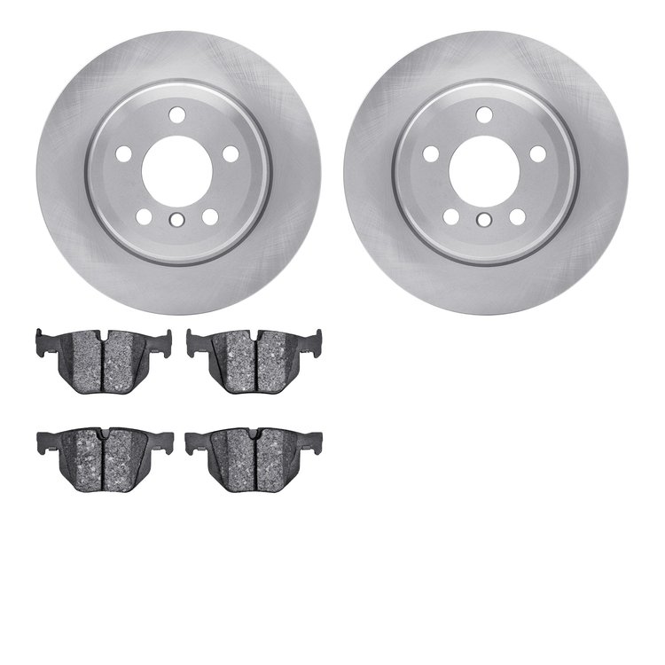 6302-31085 Brake Rotors with 3000-Series Ceramic Brake Pads Kit, 2007-2019 BMW, Position: Rear