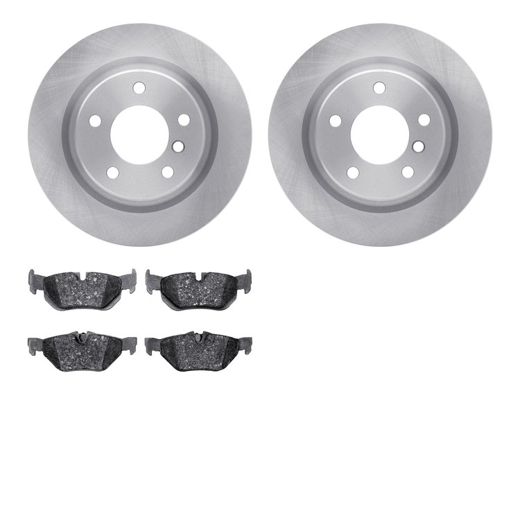 6302-31093 Brake Rotors with 3000-Series Ceramic Brake Pads Kit, 2006-2013 BMW, Position: Rear