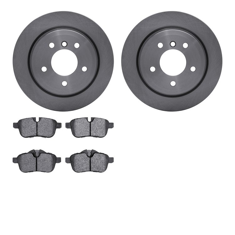 6302-31108 Brake Rotors with 3000-Series Ceramic Brake Pads Kit, 2009-2016 BMW, Position: Rear