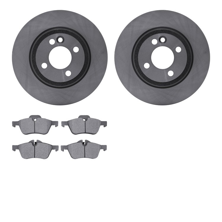 6302-32002 Brake Rotors with 3000-Series Ceramic Brake Pads Kit, 2002-2008 Mini, Position: Front
