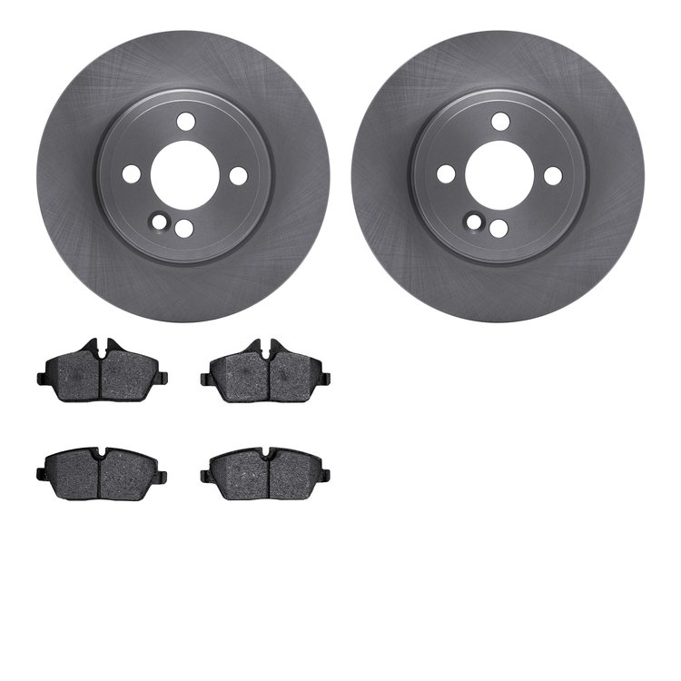 6302-32012 Brake Rotors with 3000-Series Ceramic Brake Pads Kit, 2007-2015 Mini, Position: Front