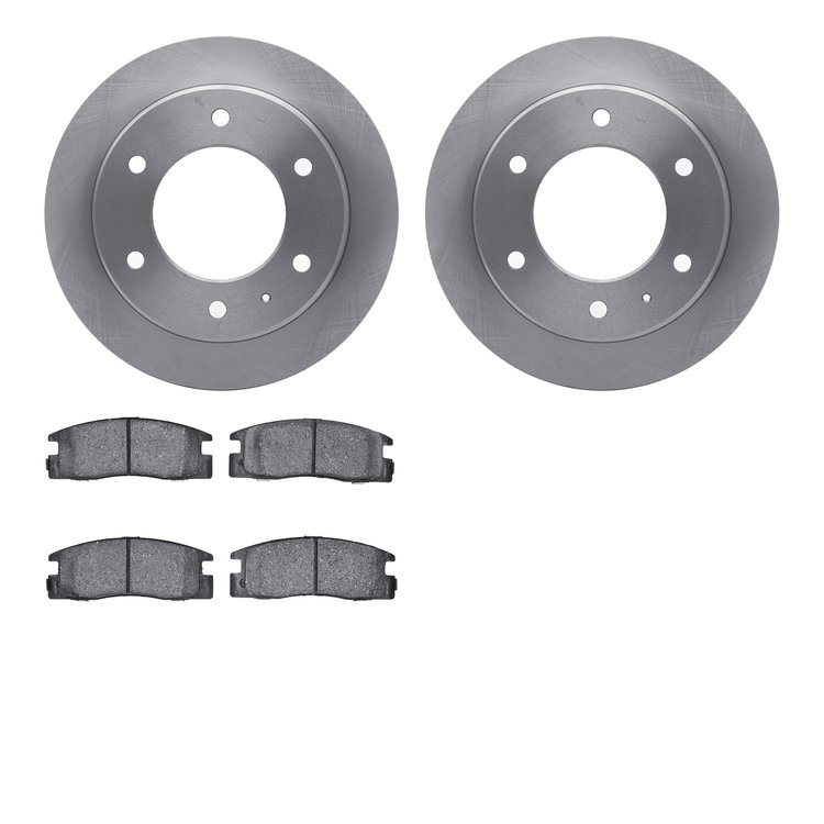 6302-37009 Brake Rotors with 3000-Series Ceramic Brake Pads Kit, 1988-1995 GM, Position: Rear