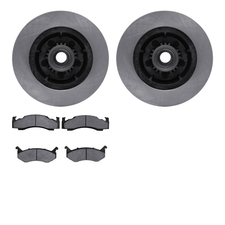 6302-39002 Brake Rotors with 3000-Series Ceramic Brake Pads Kit, 1974-1984 Mopar, Position: Front