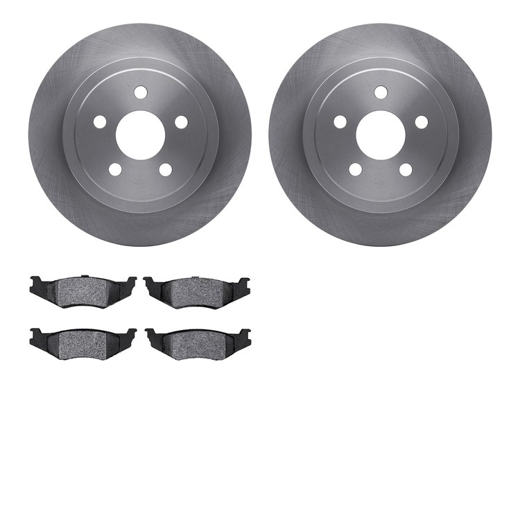 6302-39020 Brake Rotors with 3000-Series Ceramic Brake Pads Kit, 2003-2010 Mopar, Position: Rear