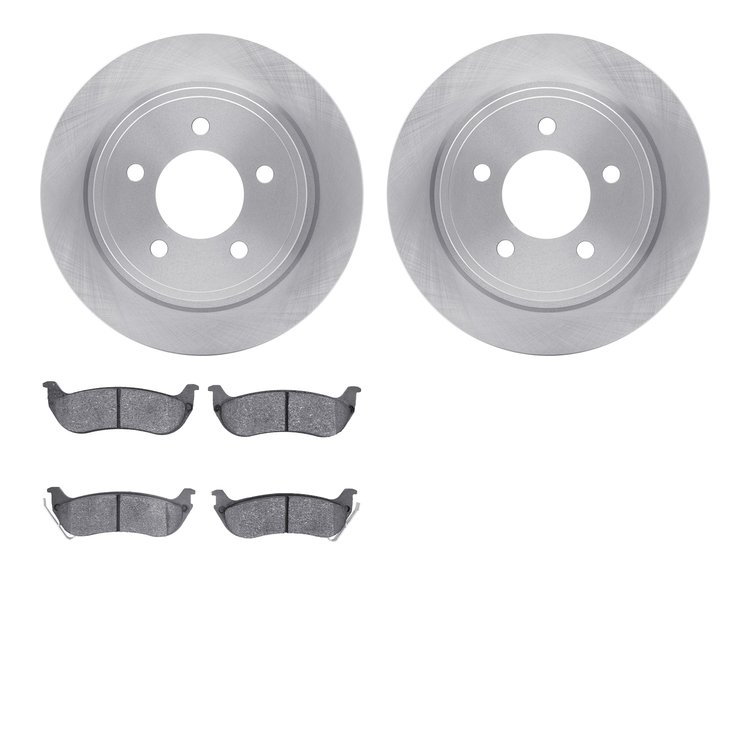 6302-39030 Brake Rotors with 3000-Series Ceramic Brake Pads Kit, 2004-2008 Mopar, Position: Rear