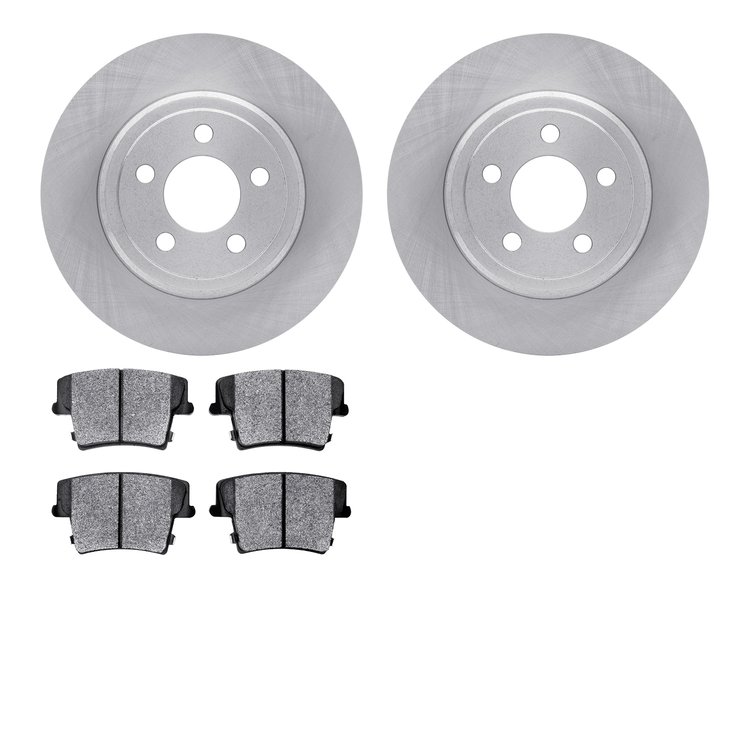 6302-39035 Brake Rotors with 3000-Series Ceramic Brake Pads Kit, Fits Select Mopar, Position: Rear